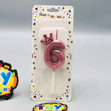 Number 6 Crown Designed Birthday Candle